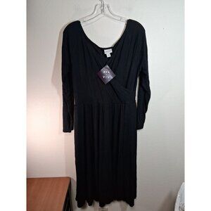 NWT Ava Viv Dress Business Casual Long Sleeve Winter Black Size XXL